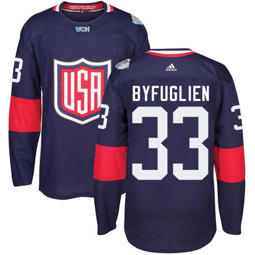 Team USA #33 Dustin Byfuglien Navy Blue 2016 World Cup Stitched Youth NHL Jersey - Click Image to Close
